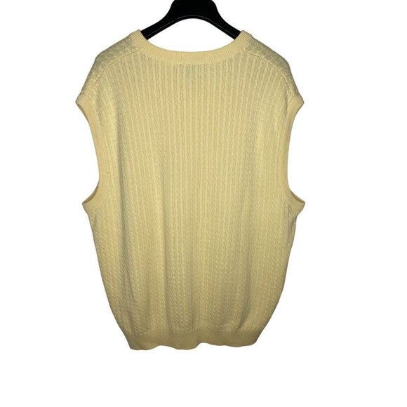 FAIRWAY OUTFITTERS MEN'S YELLOW COTTON CABLE KNIT GOLF SWEATER VEST SZ XL - Picture 2 of 4